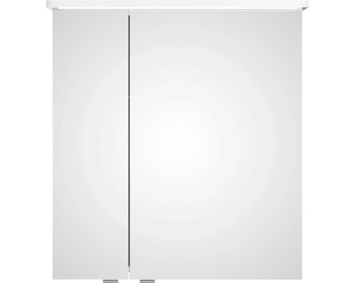 Pelipal Sunline 105 badkamermeubelset (B x H x D 66 x 200 x 46,5 cm), hoogglans witte fronten, met keramische wastafel, badmeubel en spiegelkast met LED-verlichting