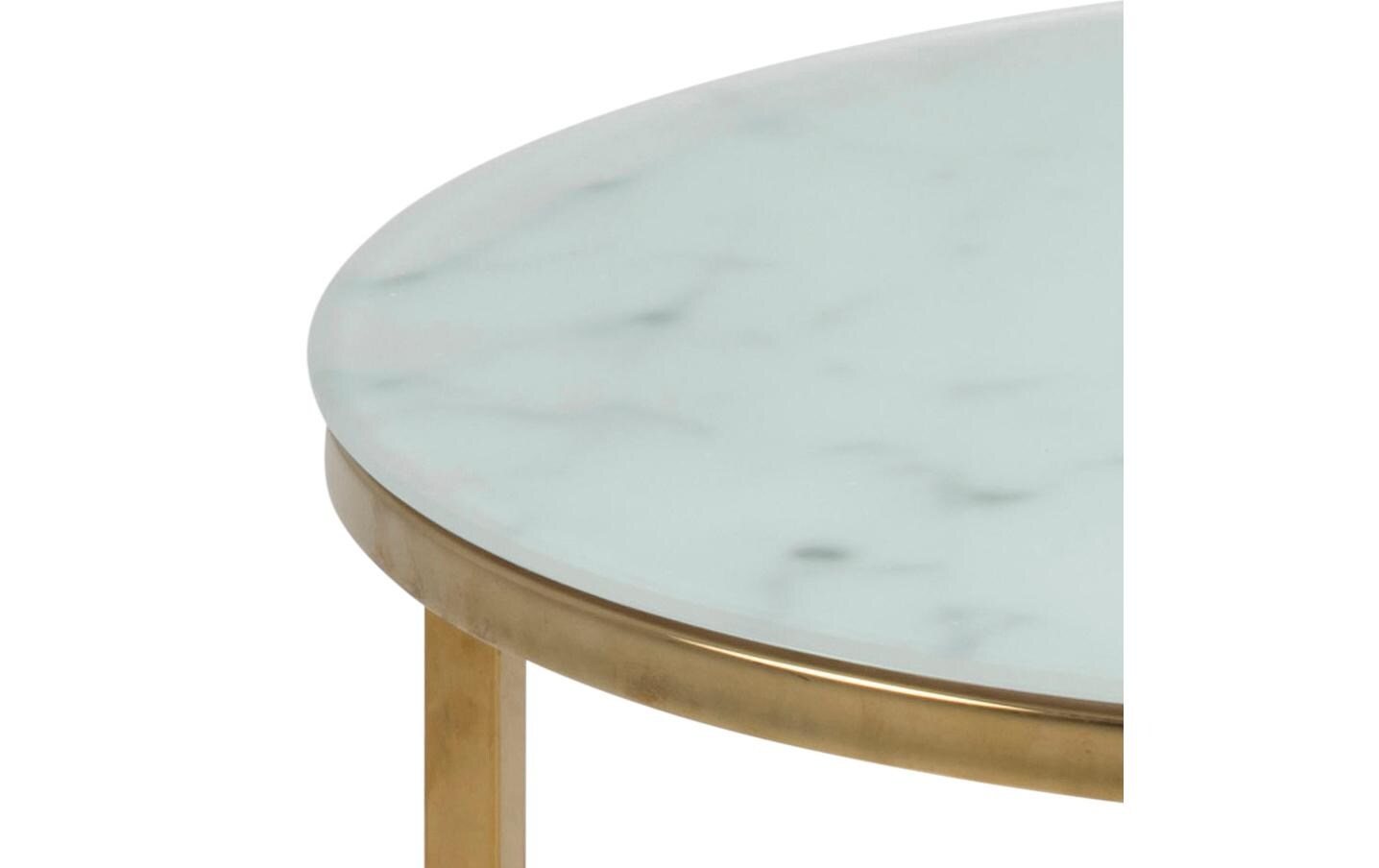 Couchtisch Alisma Ø 50 x 42 cm, Gold/Weiss<br>Couchtisch