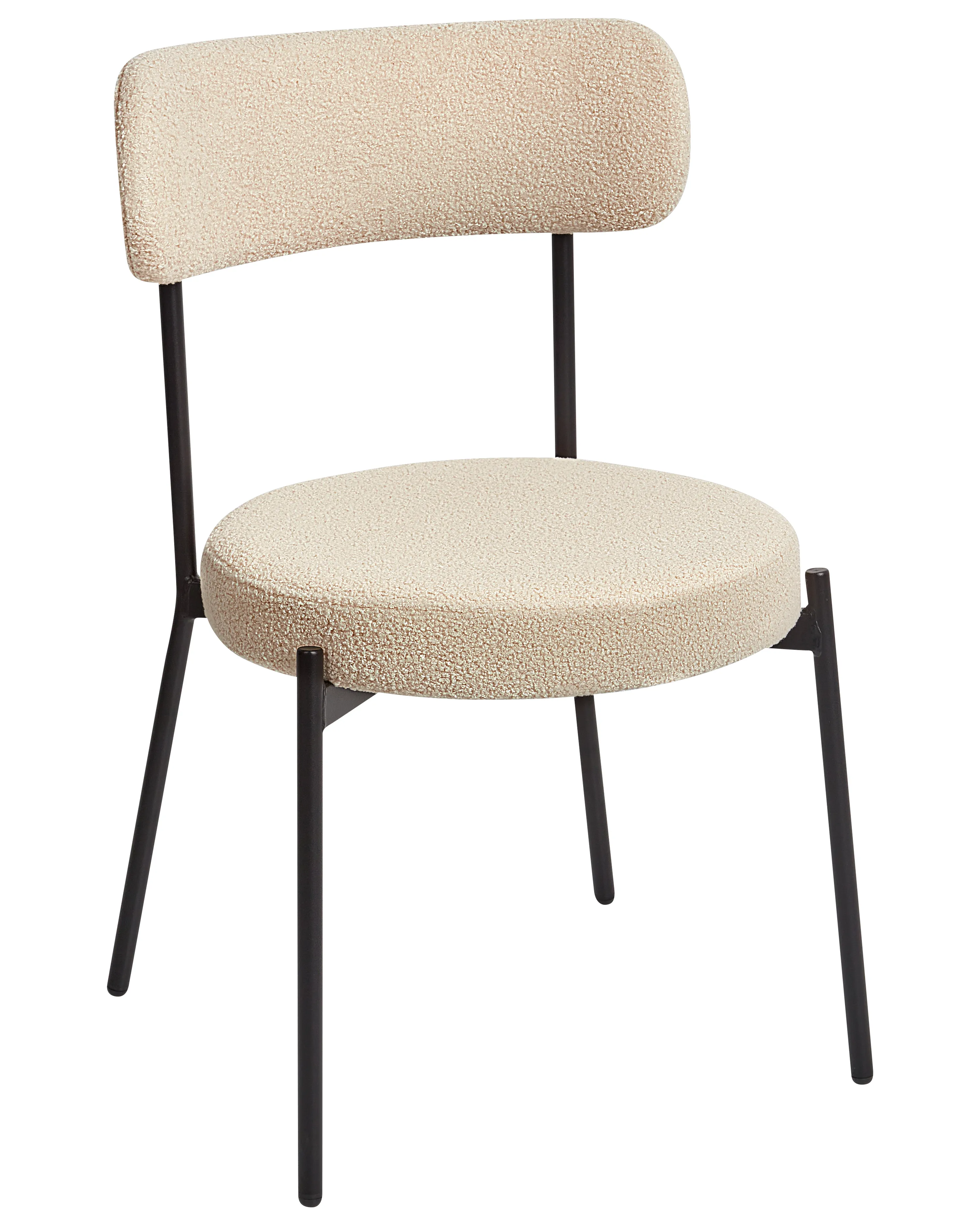 Set van 2 eetkamerstoelen ALLISON Bouclé Lichtbeige