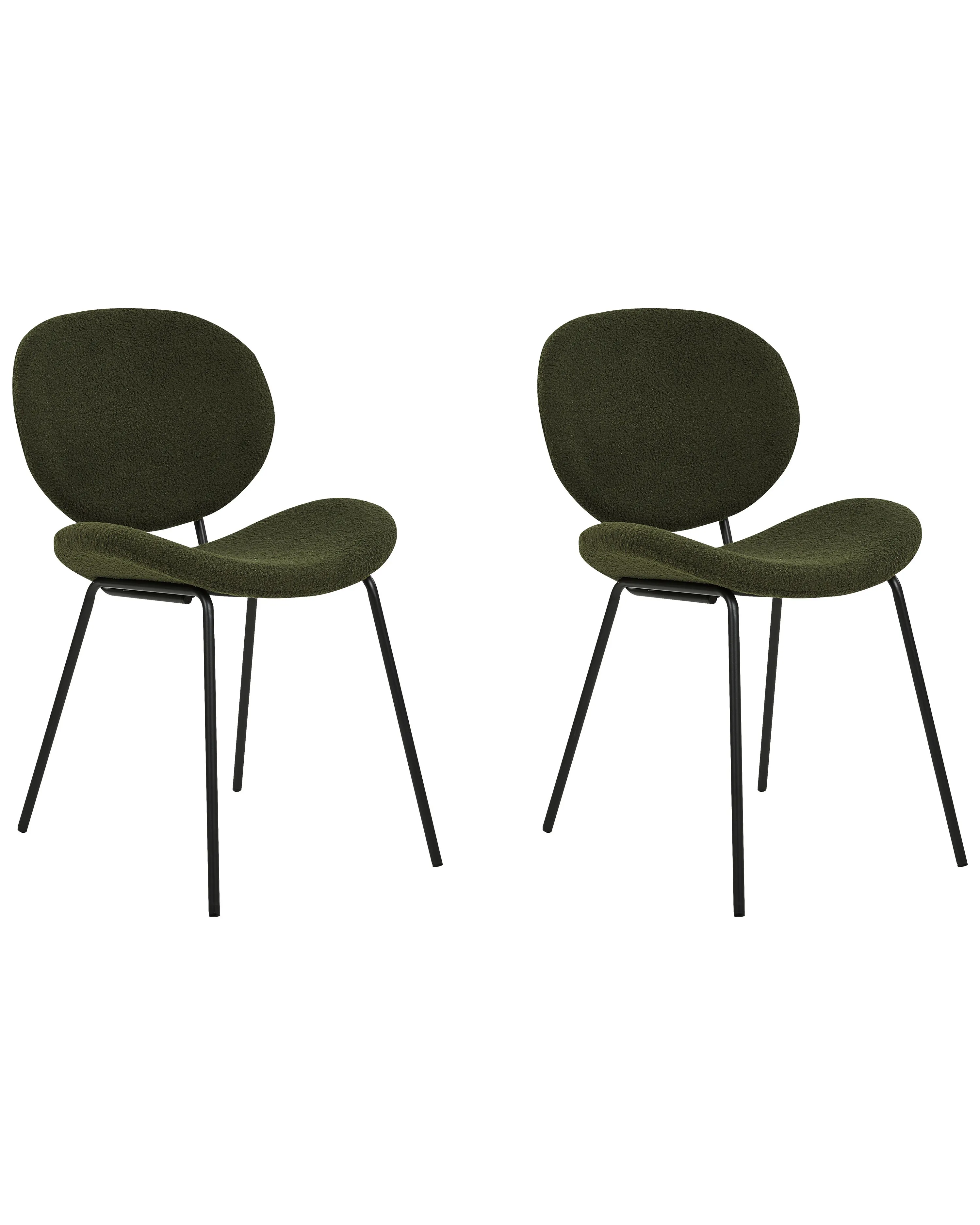 Set van 2 eetkamerstoelen LUANA Bouclé Donkergroen