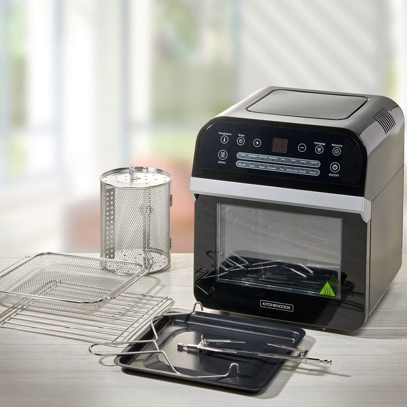 Kitchencook Four à air chaud & Friteuse sans huile multifonctions noir - 12 L