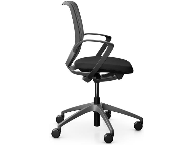 Giroflex Bürostuhl 313 mit Netzrücken und Armlehnen, Dunkel Arbeitsstuhl für gesundes, ergonomisches Sitzen