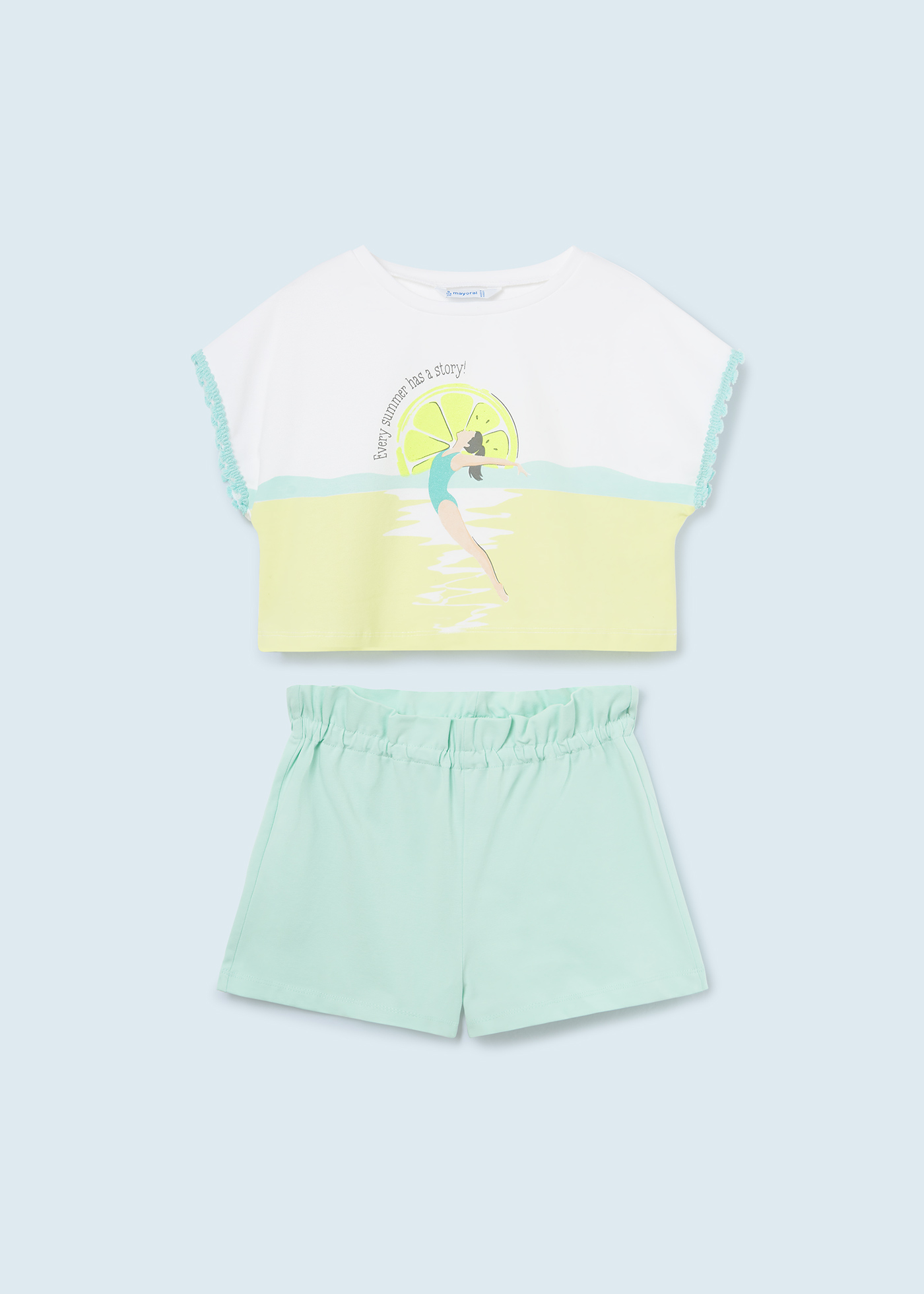 Conjunto de duas peças em algodão sustentável para meninas