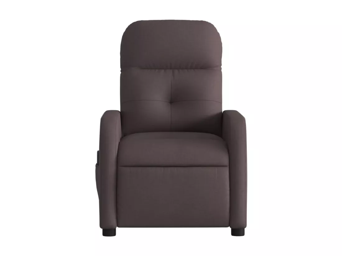 Fauteuil massant inclinable électrique Marron foncé Tissu