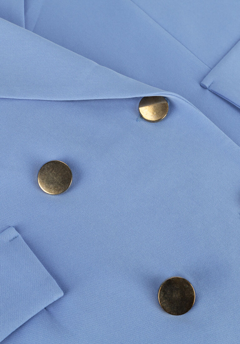 ACCESS blauwe access gilet double-breasted waistcoat with belt