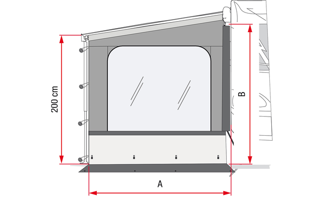Fiamma Side W Pro Seitenwand mit großem Fenster für Fiamma F80L