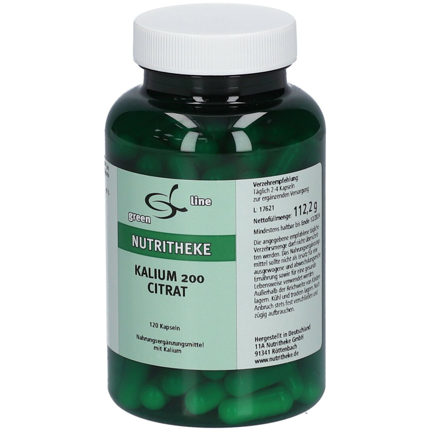 green line NUTRITHEKE Kalium 200 Citrat