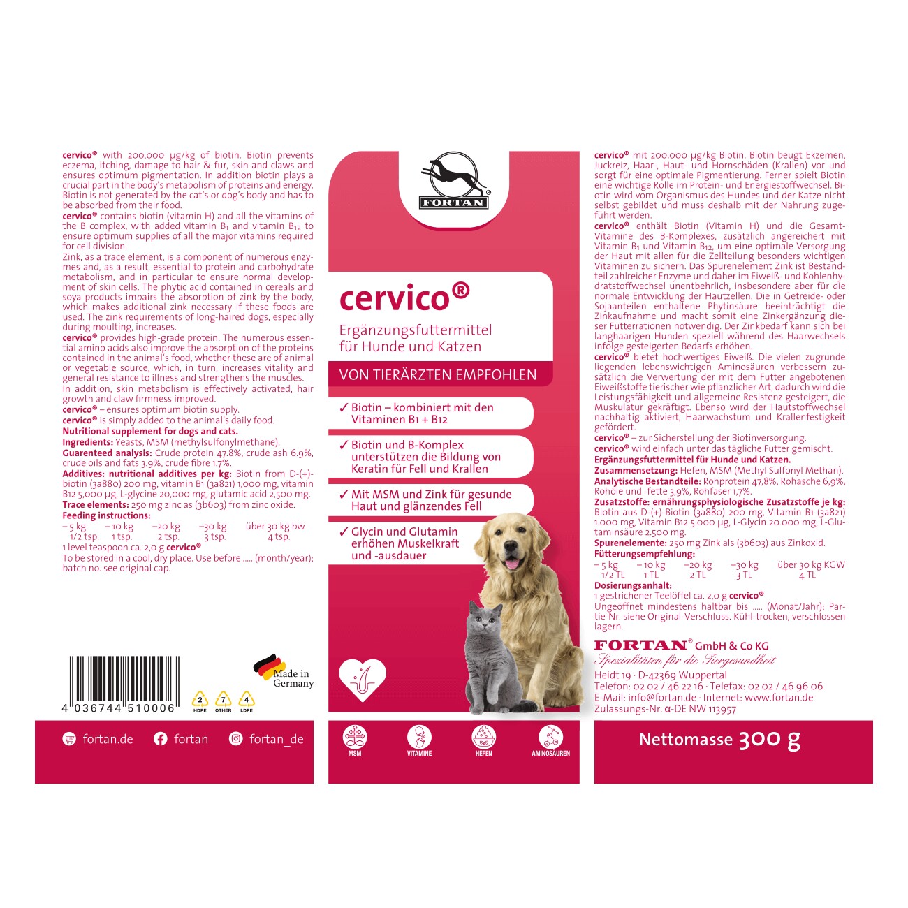 Fortan Cervico Pulver mit Biotin 300 g