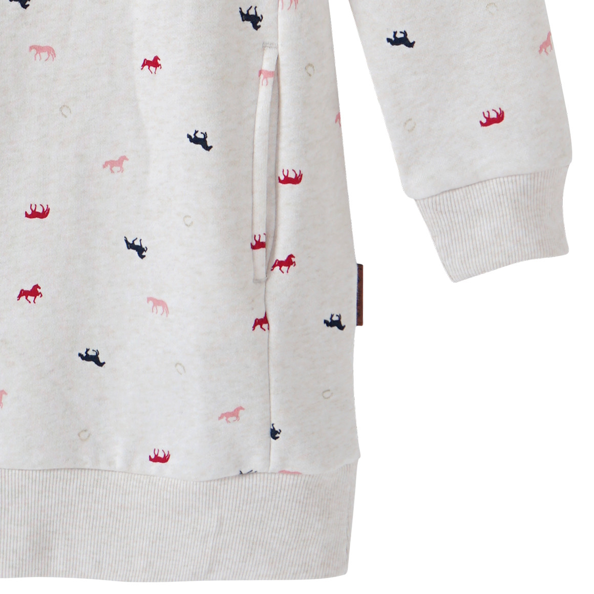 Yigga Mädchen Sweatkleid mit Pferde-Allover cremeweiss