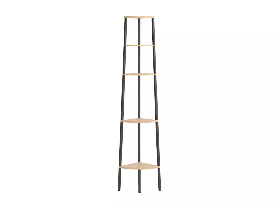 Étagère d'angle 5 niveaux Marron clair et noir 45,5x31,5x180 cm