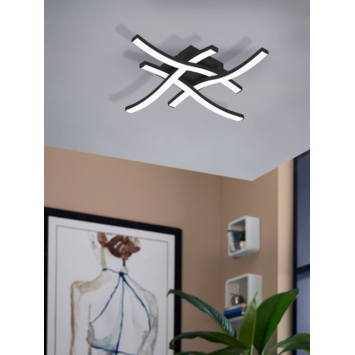 EGLO plafondlamp Cazebas 1 LED zwart-wit 4-lichts
