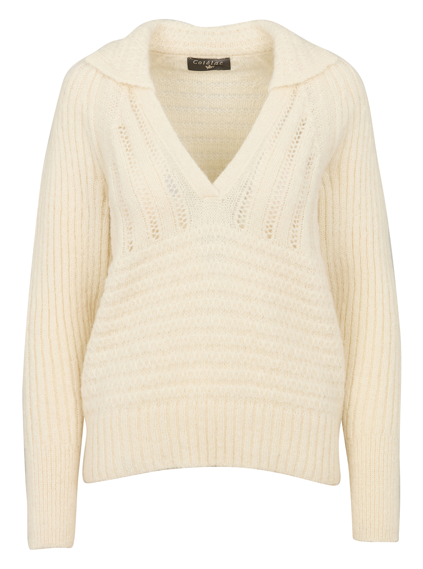 Pull ajusté en alpaga et coton mélangés | Vert