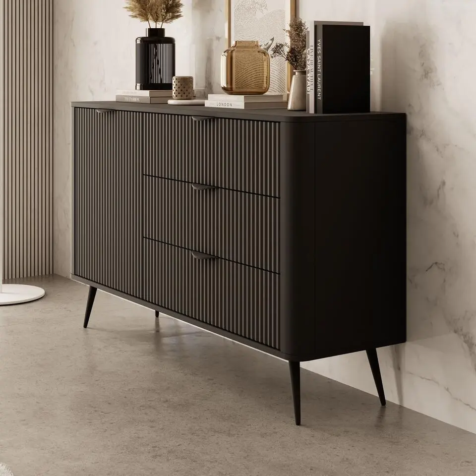 Meubella - Dressoir Lima - Zwart - 138 cm