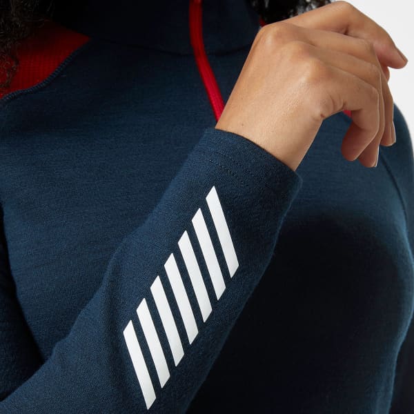 T-shirt thermique HELLY HANSEN W LIFA MERINO MIDW 1/2 ZIP NAVY
