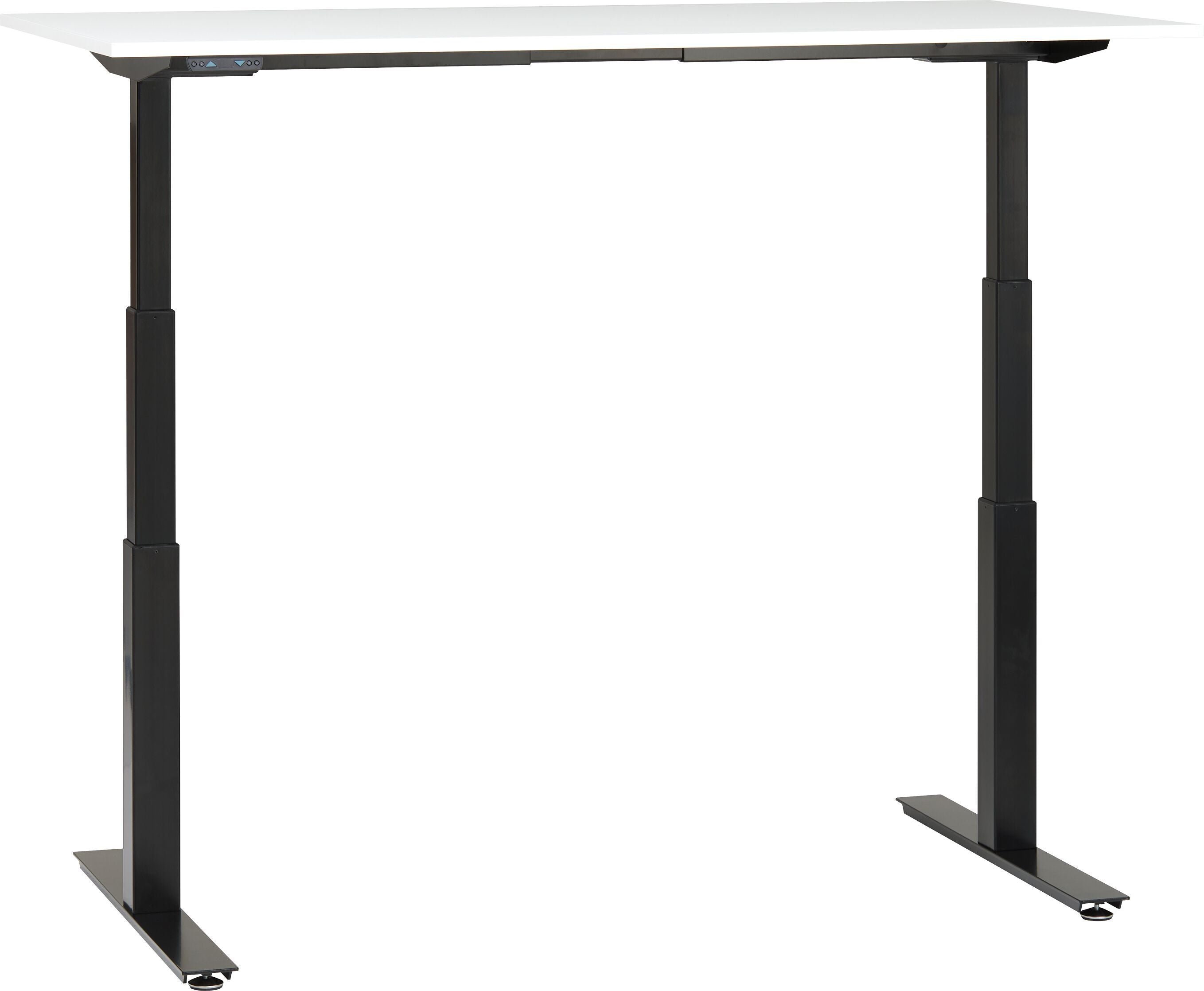 FLEXCUBE PROFI Schreibtisch höhenverstellbar - Weiss / B: 200.0 cm x T: 80.0 cm x H: 67.0 cm