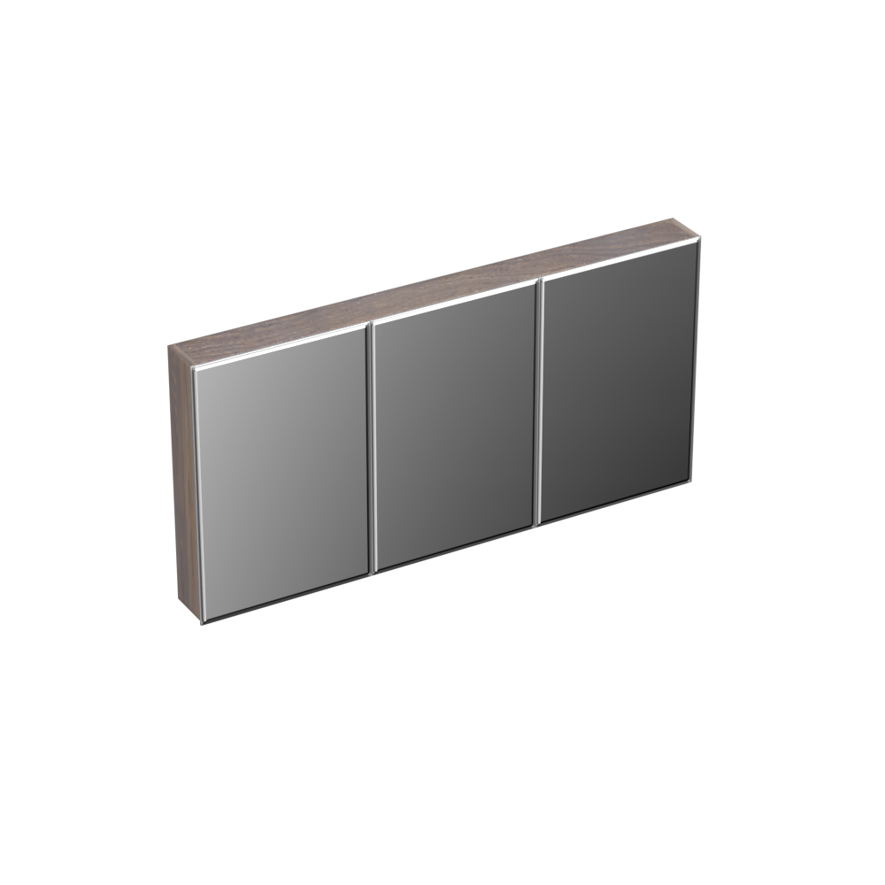 Forzalaqua Uni spiegelkast 140x70cm met 3 deuren silver grey