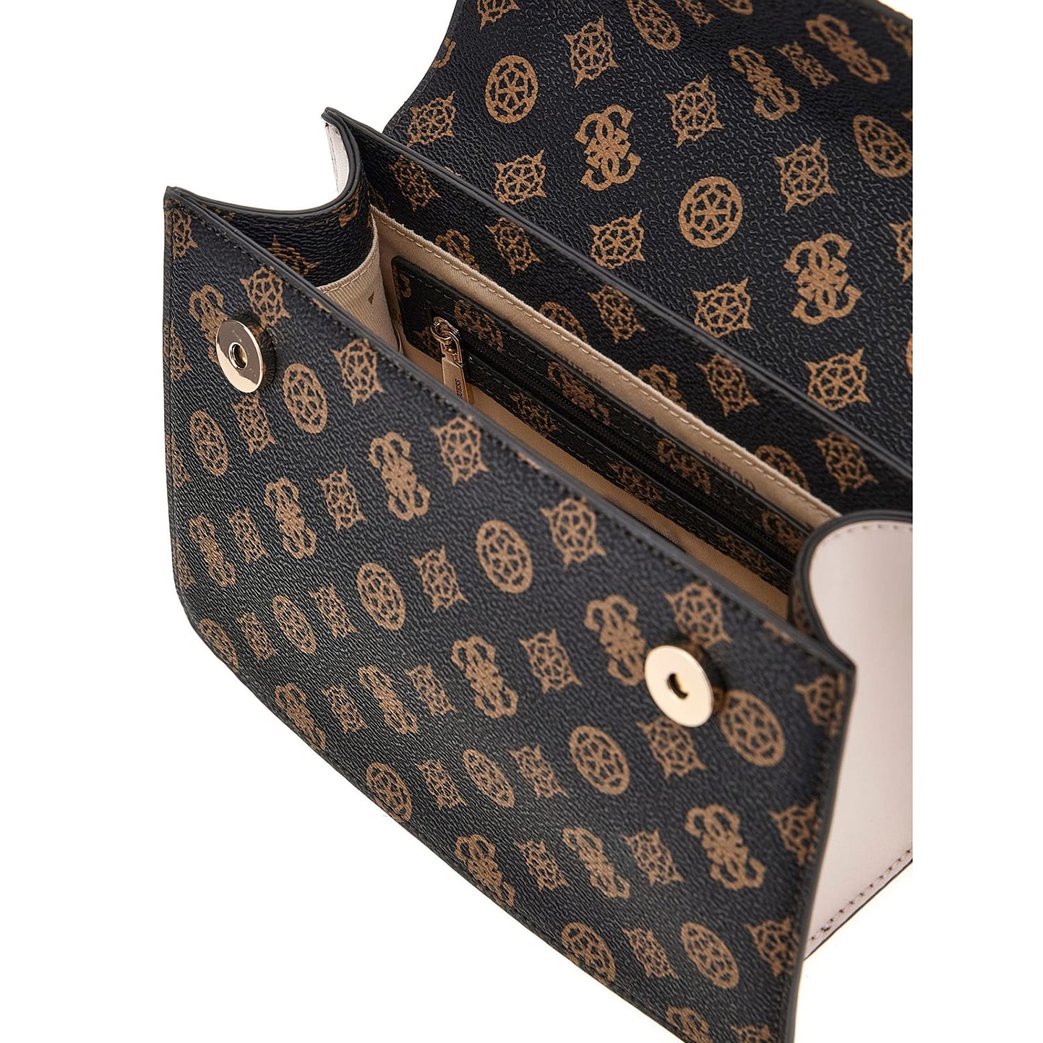 Guess Evelune Convertible Xbody Flap mocha logo multi