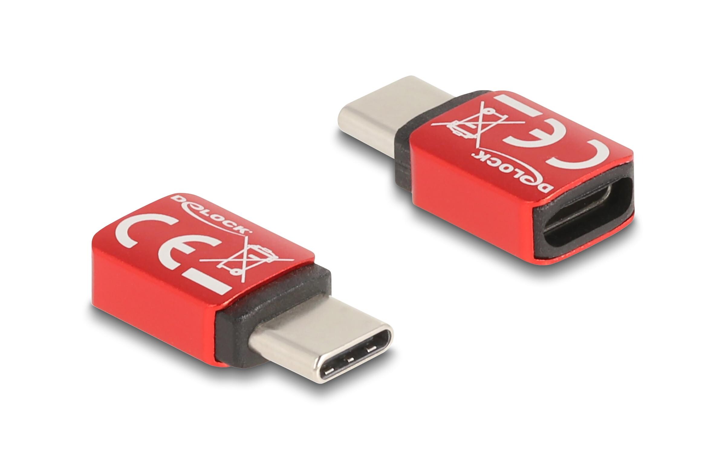 USB-Adapter Datenblocker USB-C Stecker - USB-C BuchseDelock USB Datenblocker USB Type-C Stecker zu USB Type-C Buchse 240 W