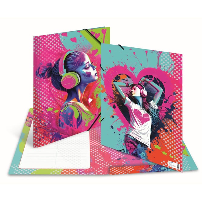 Sammelmappe A3 - Eck-Gummizug - Music Girl