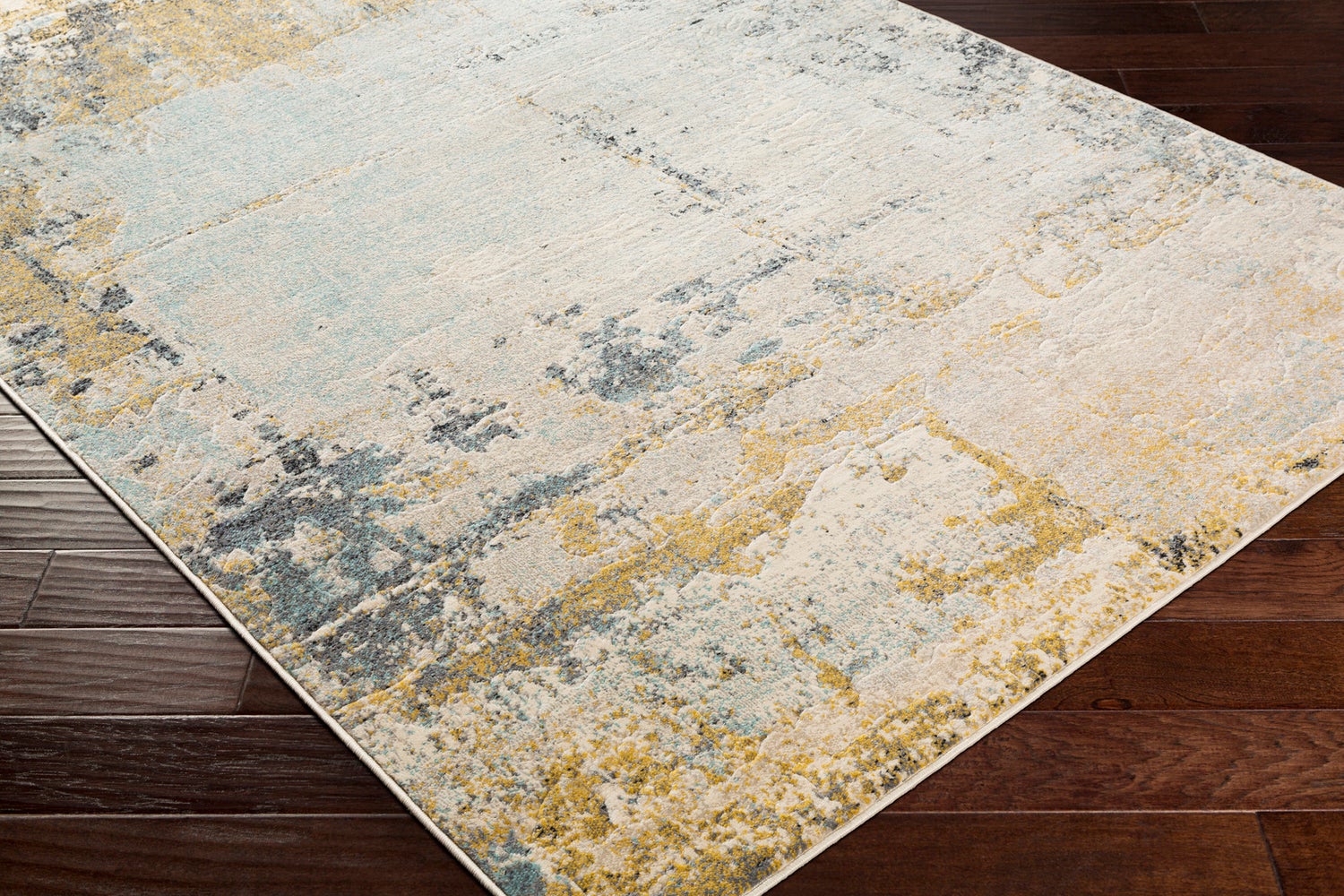 Abstract modern halkleed, veelkleurig/blauw, 80x220 cm, BELLATRIX