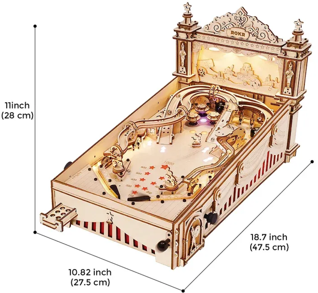 ROKR  3D Pinball Machine    3D Holzpuzzle: Baue dir deinen Highscore