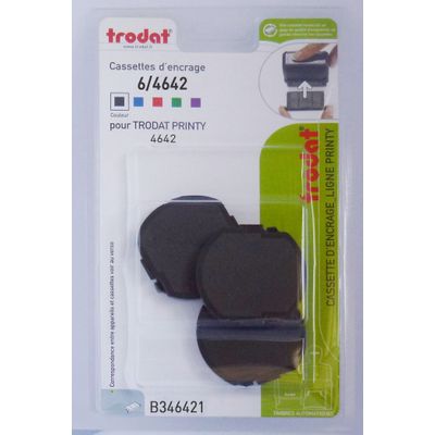 Trodat - 3 Encriers 6/4642 recharges pour tampon Printy 4642 - noir