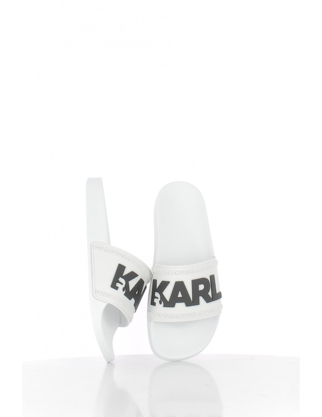 karl lagerfeld claquettes homme kondo karl logo slide blanc