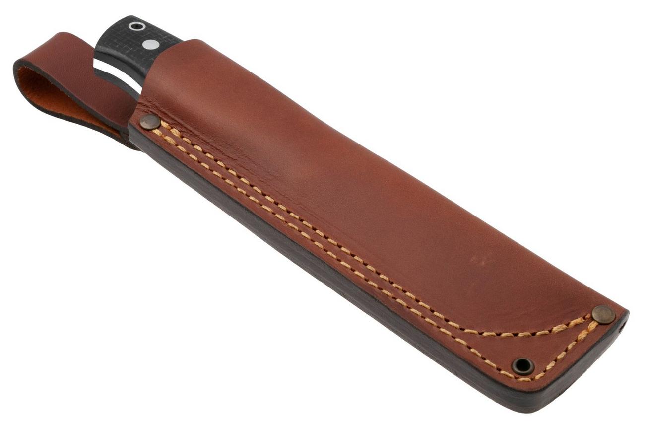 Nordic Knife Design Forester 2002, Satin 14C28N, Bison Micarta, vaststaand mes