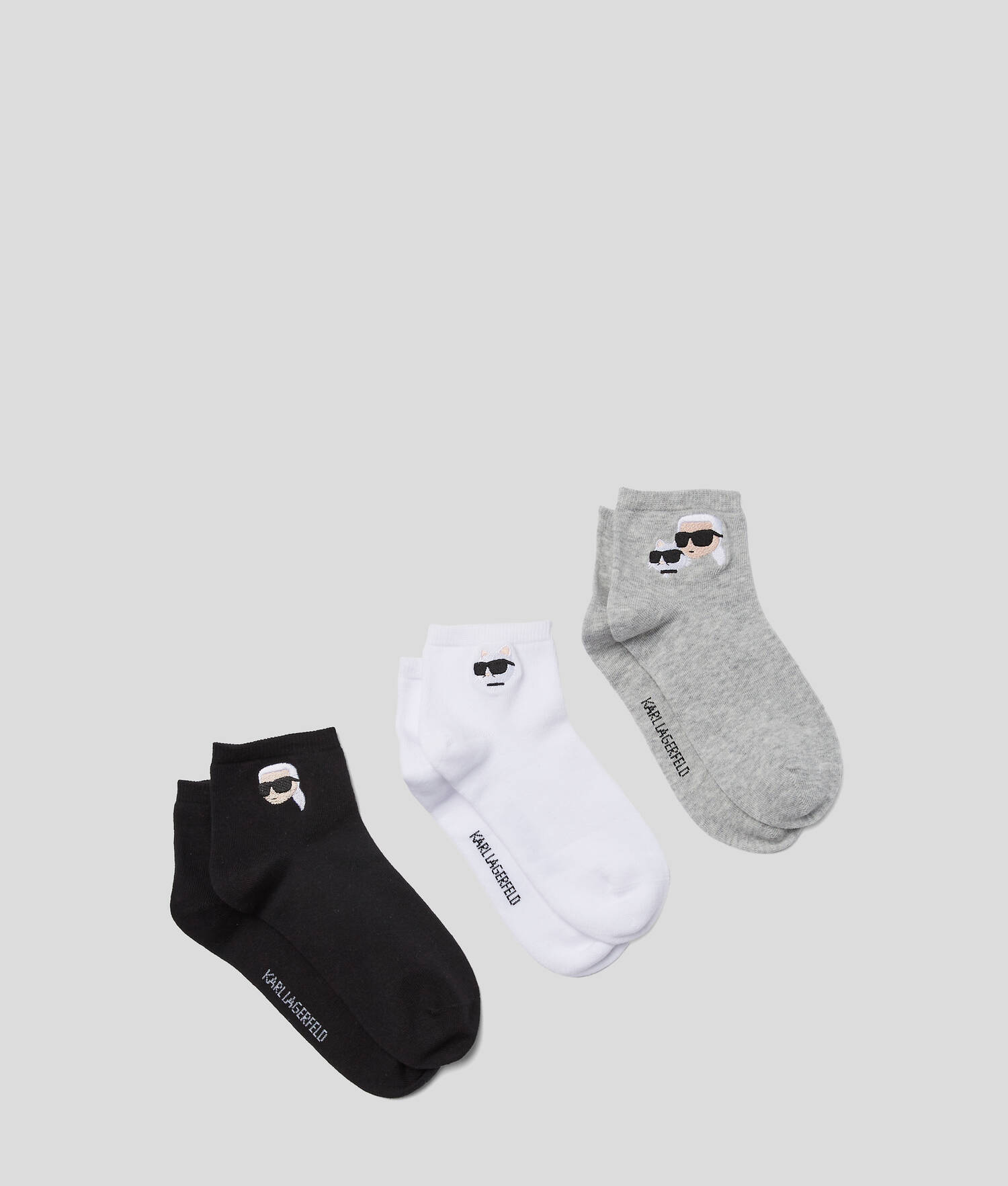 SOQUETTES IKON – LOT DE 3 - Noir/Blanc/Gris
