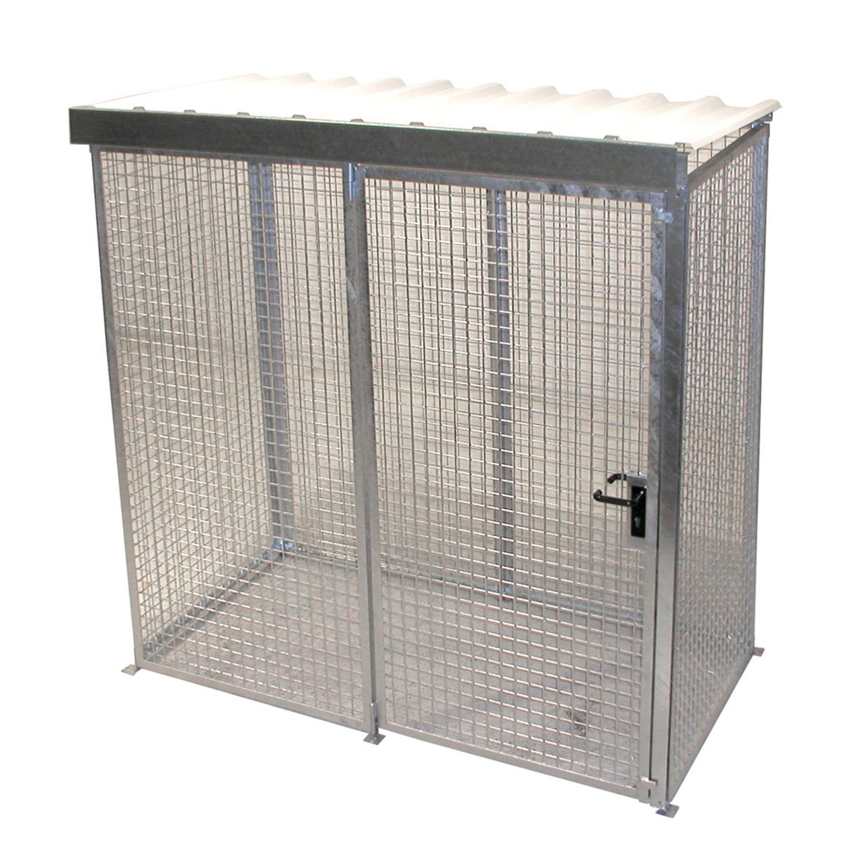 Bauer gasflessencontainer GFC-M1/D, met dak en klapdeur voor 32 gasflessen Ø 230 mm
