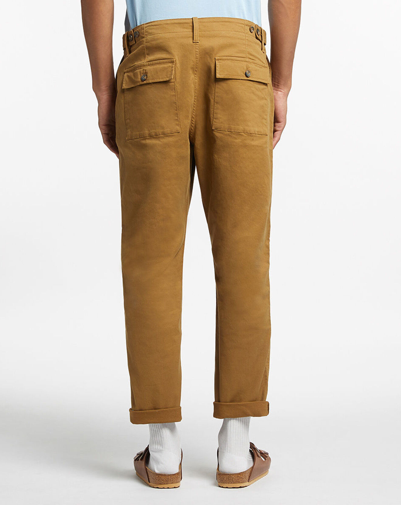 Galeries Lafayette Pantalon chino Cropped Bedford marron kaki