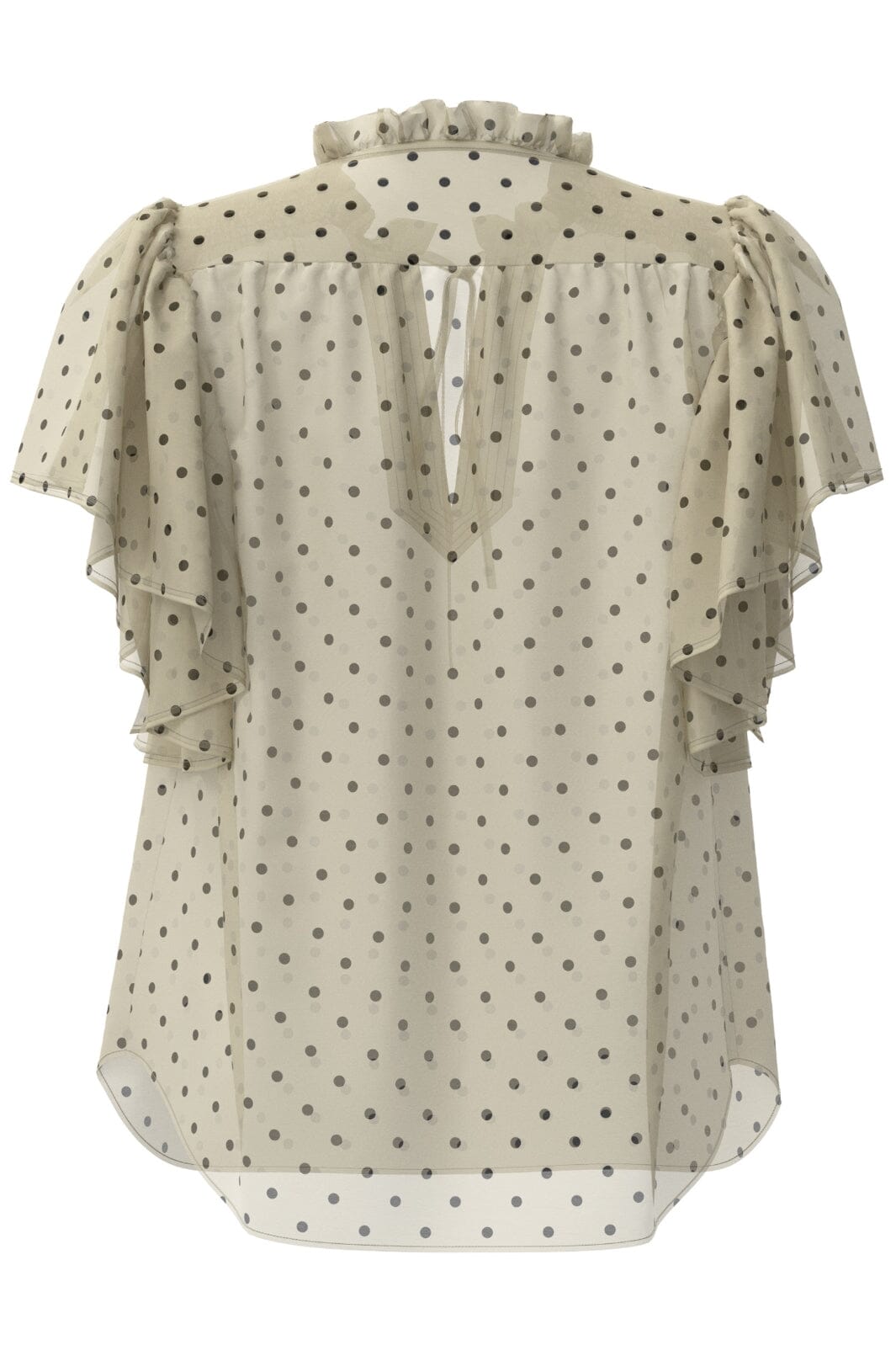 Co´Couture Dionnecc Dot Ss Frill Top 35664 108 powder
