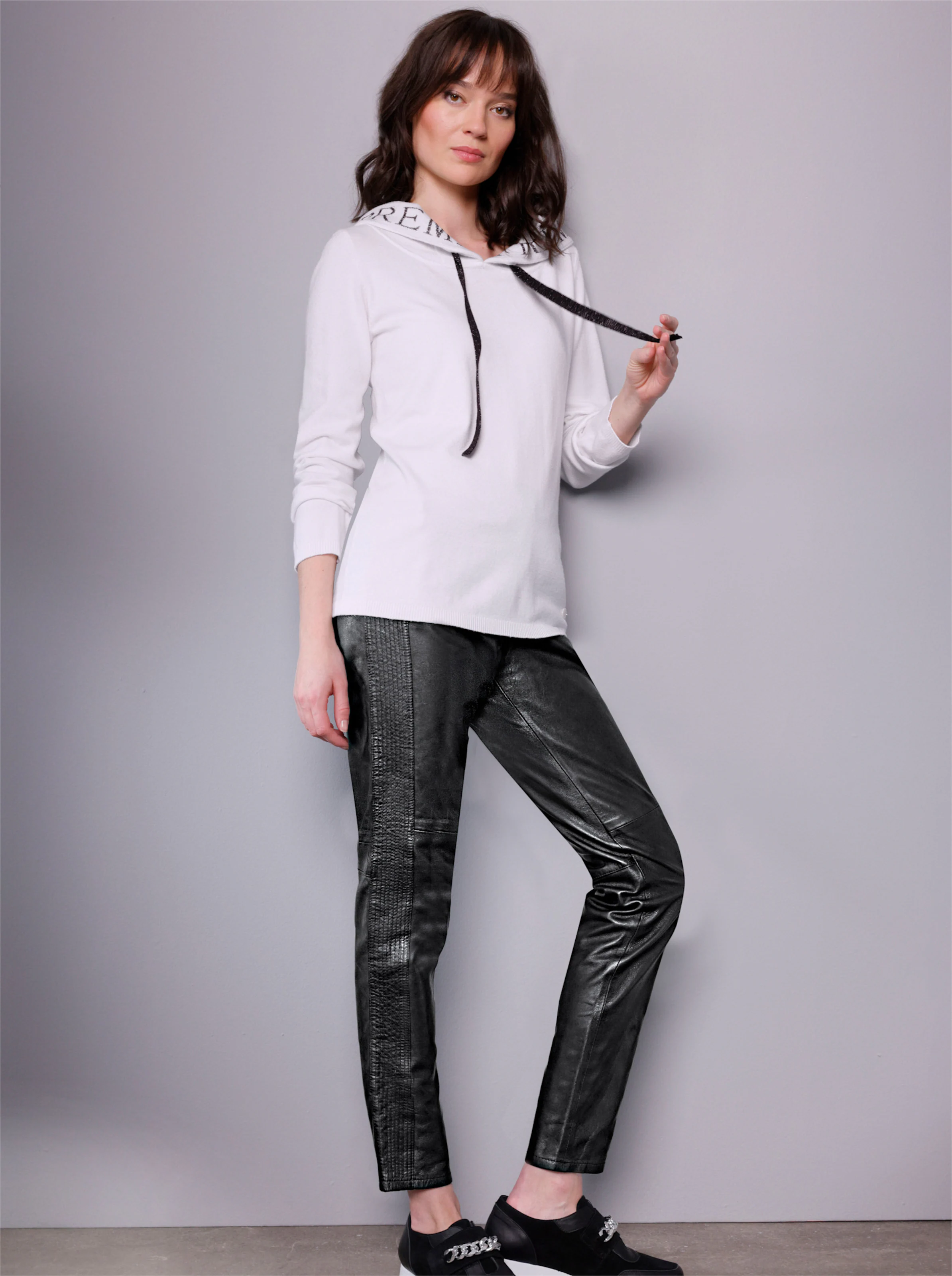 CREATION L PREMIUM Modal-Baumwoll-Pullover in weiß