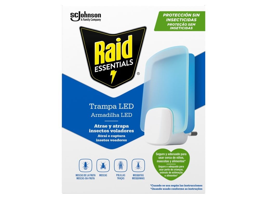 ARMADILHA RAID LED MOSCAS DA FRUTA APARELHO   RECARGA