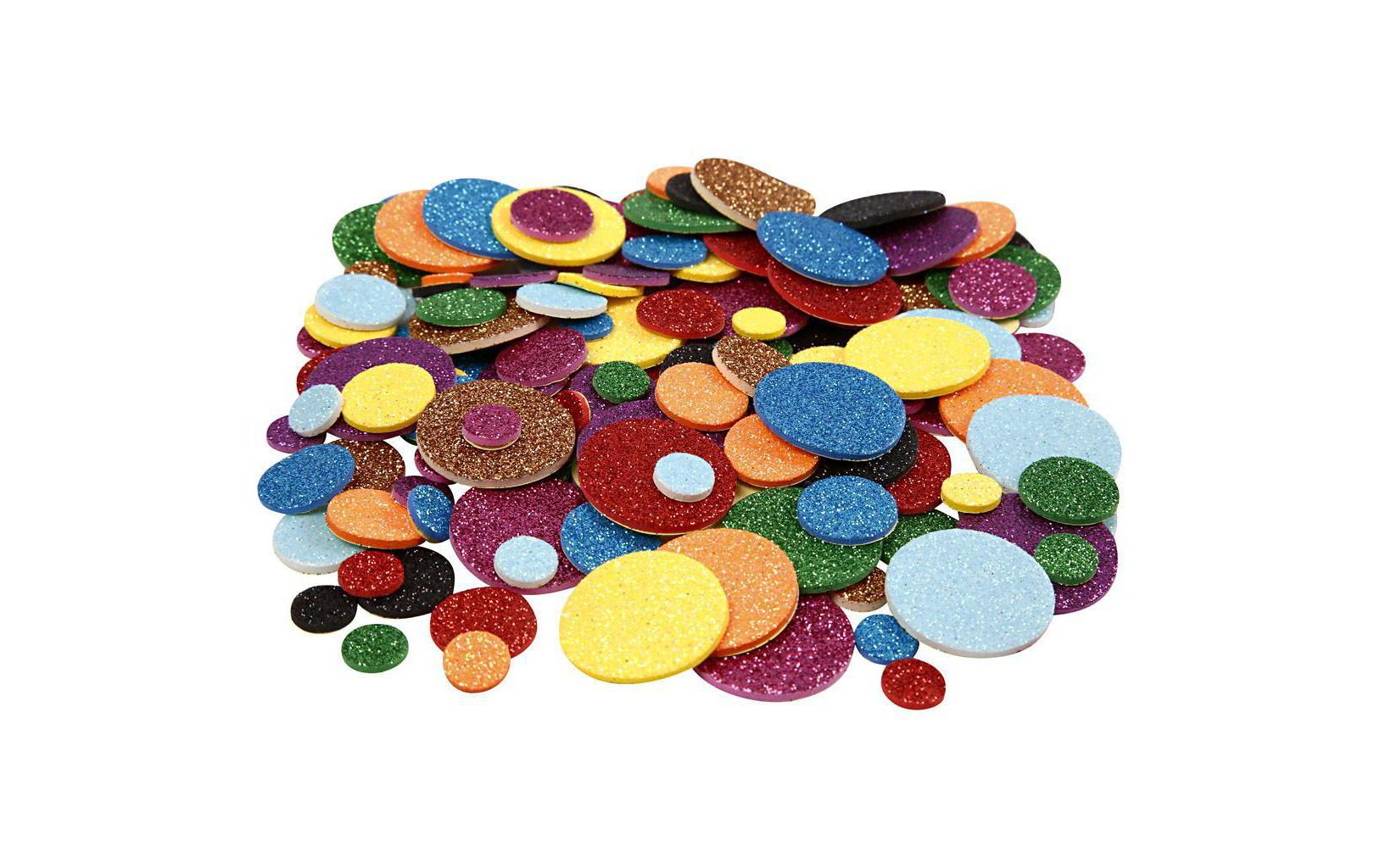 Moosgummi-Stanzteile Kreise 1000 Stück, MehrfarbigMoosgummikreise