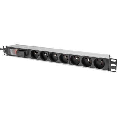 Multiprise 19', 7 prises, 1 U, avec interrupteur