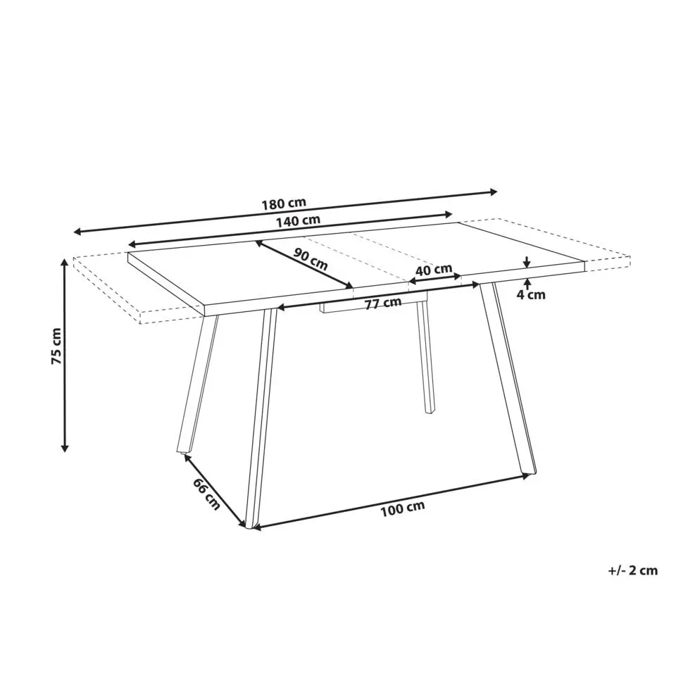 HARLOW - Uitschuifbare eettafel - Bruin - MDF
