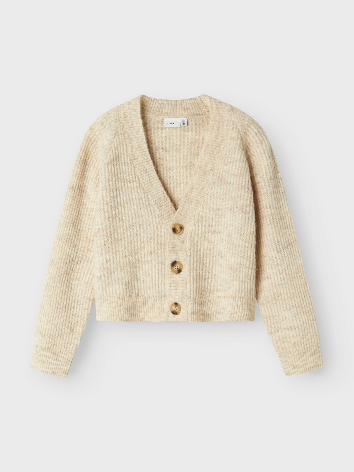 Name It Strickjacke »NKFHOLLY BOXY SHORT KNIT CARD NOOS« in modischer Boxy-Form, mit tiefem V-Ausschnitt