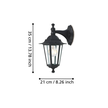 Eglo buitenlamp Laterna zwart hangend