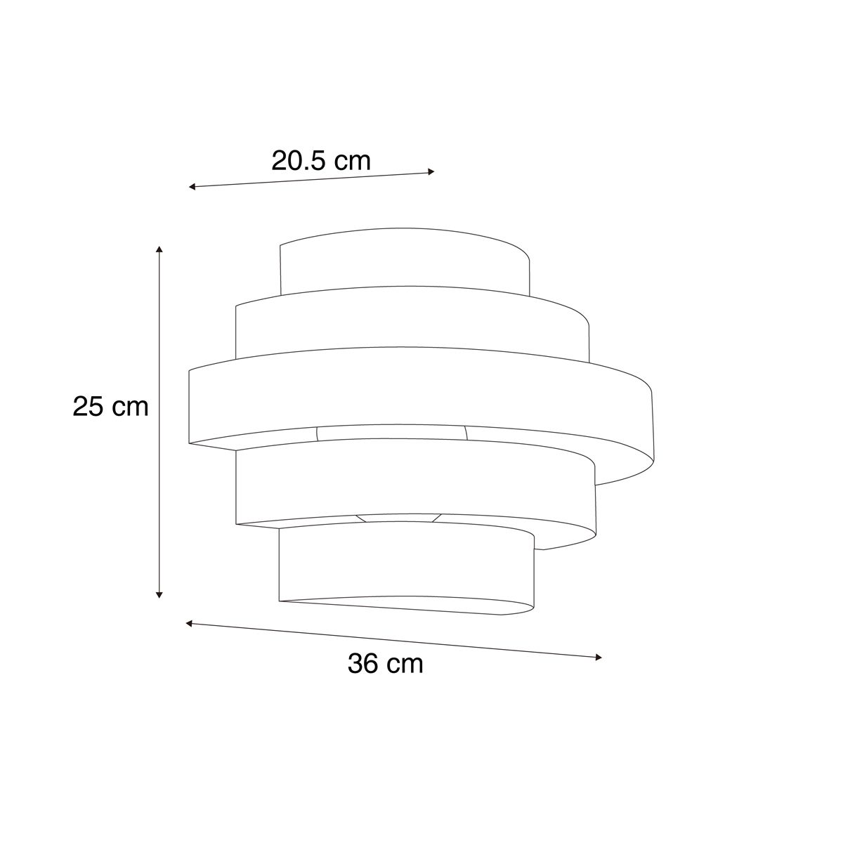 Moderne wandlamp zwart incl. LED 3-staps dimbaar - Lines