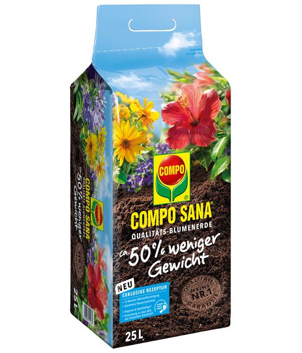 COMPO Sana® Qualitäts-Blumenerde 50% weniger