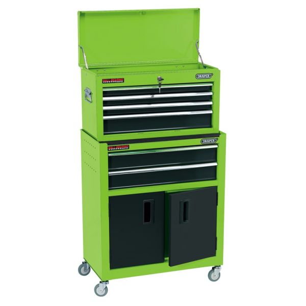 Draper Tools Armário de Ferramentas com Rodas 61,6x33x99,8 cm Verde
