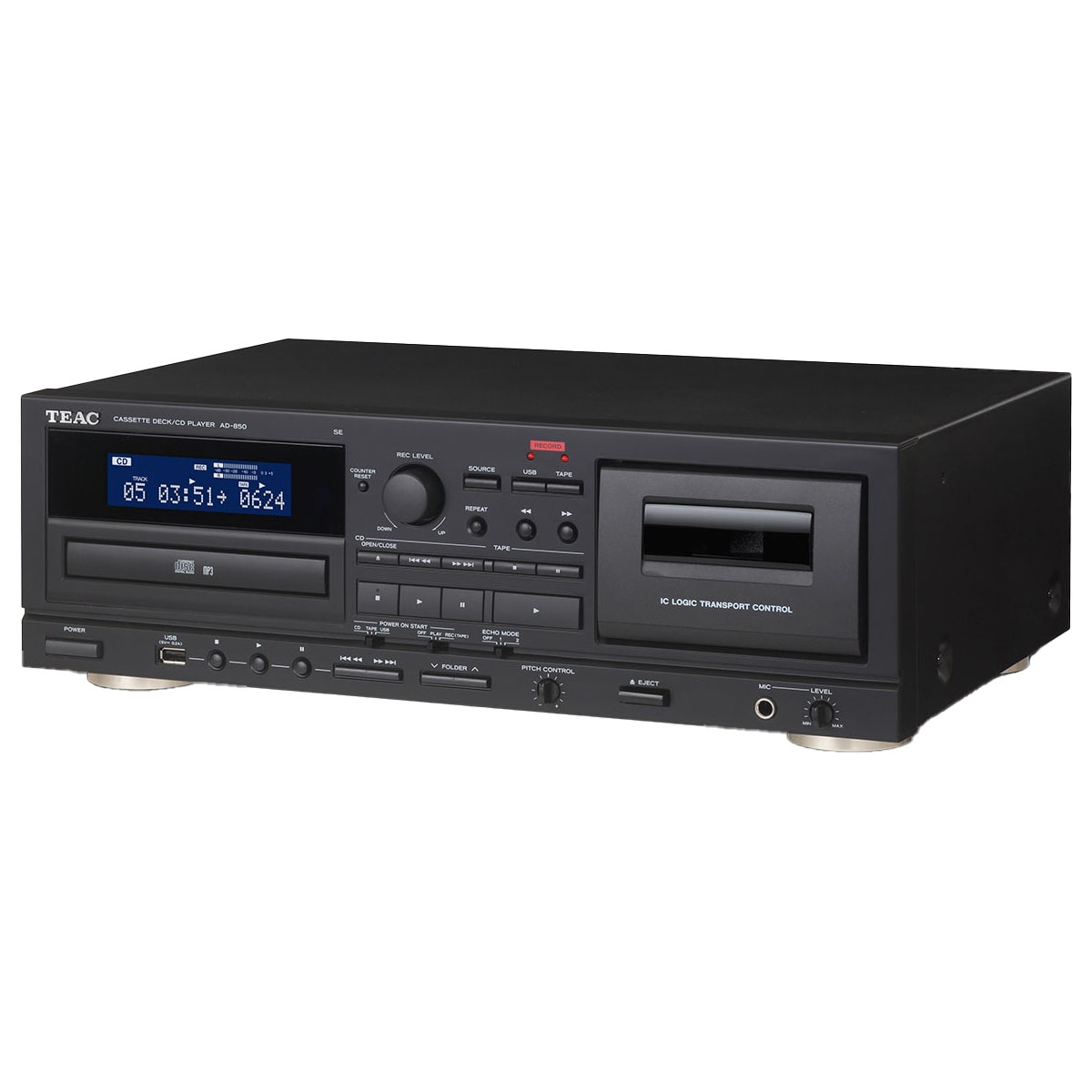 Teac AD-850-SE CD og kassettspiller (sort)