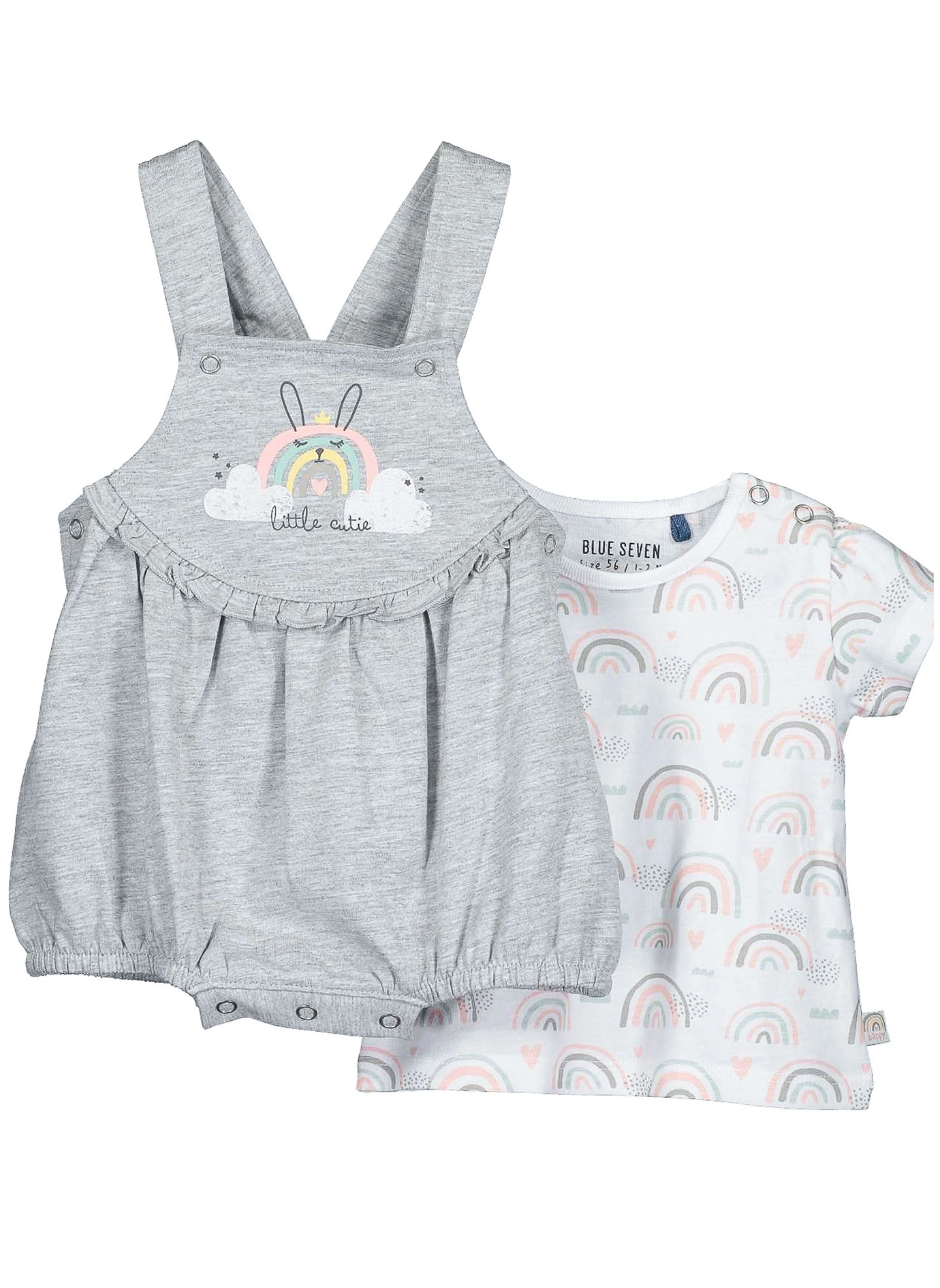 T-Shirt RAINBOW SMILES 2-teilig in nebel
