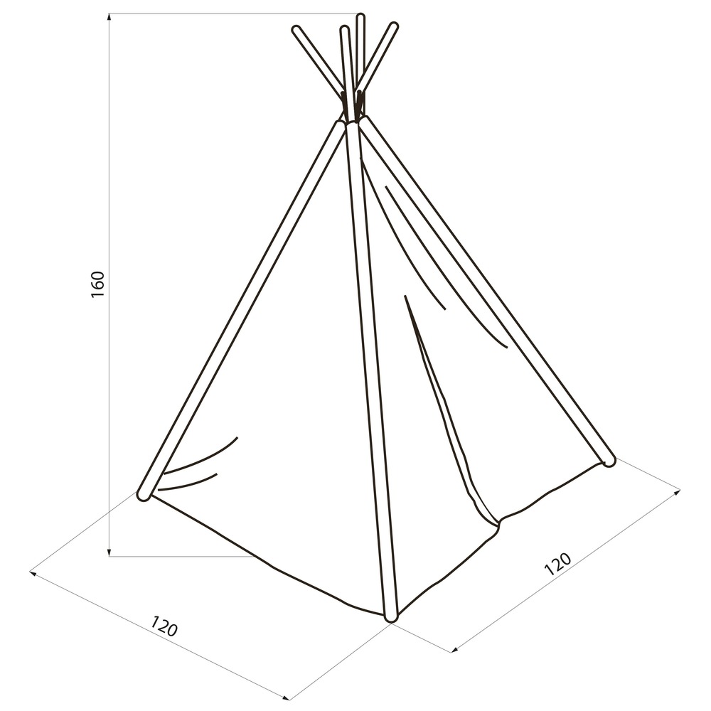 Sunny tente tipi pour enfants avec carte du monde en couleur
