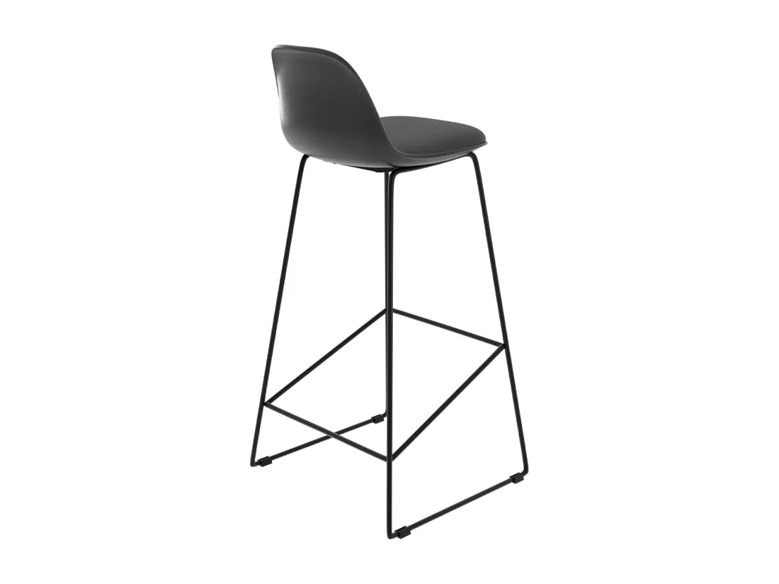 Lot de 2 chaises de bar noires 75 cm - Leni