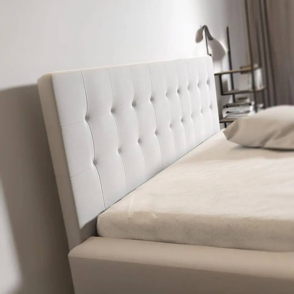 Meubella - Tweepersoonsbed Milo - Wit - 140x200 cm