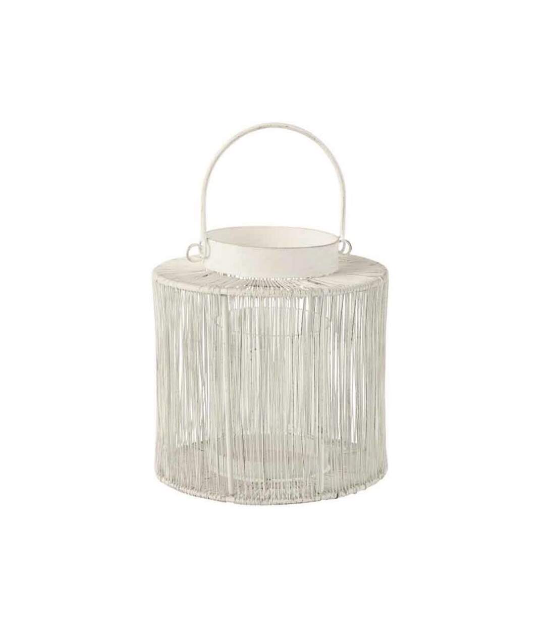 Paris Prix - Lanterne Déco En Métal vivena 17cm Blanc Mat