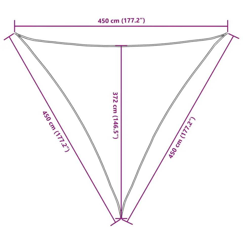 vidaXL - Zonnezeil - Zwart - 4.5 x 4.5 x 4.5 m