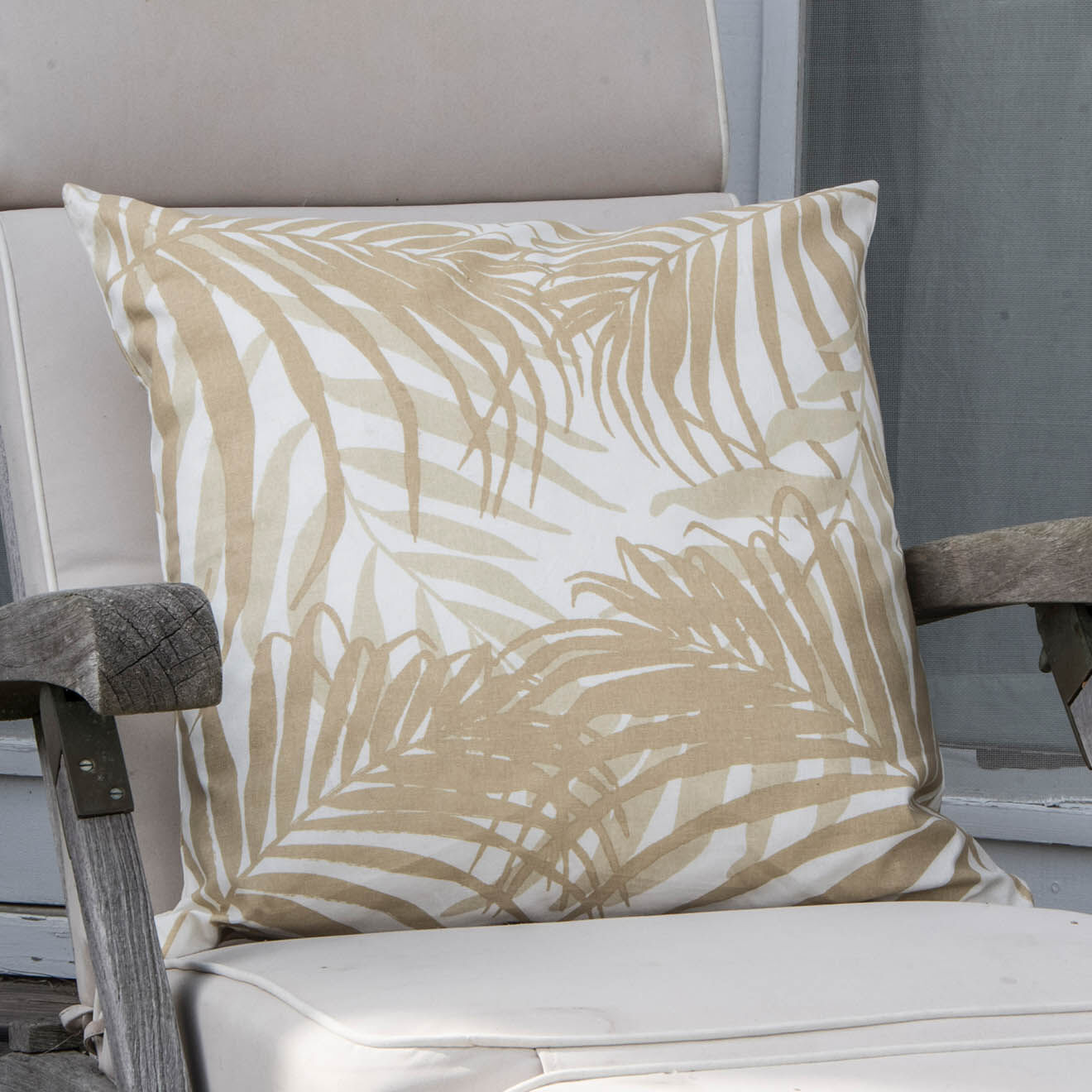 Febronie Housse de coussin d'extérieur Jungle sable - 50x50 cm